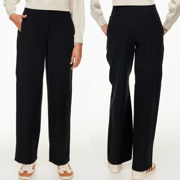 Aritzia Wilfred Ascendant Pant High-Waisted Wide Leg Utility Pants Black Size 10 - Picture 1 of 15